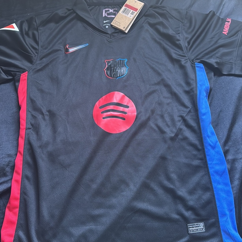 Nike FC Barcelona 24/25 Black Away Jersey with La Liga Patch Men L